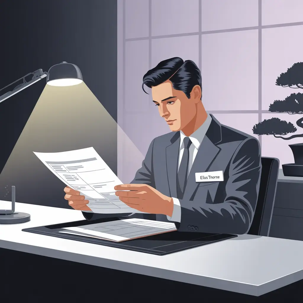 Man Reviewing Documents