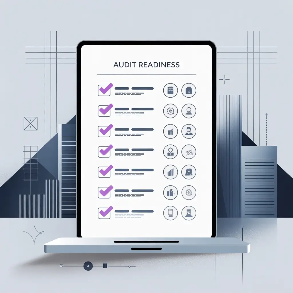Audit readiness dashboard on laptop